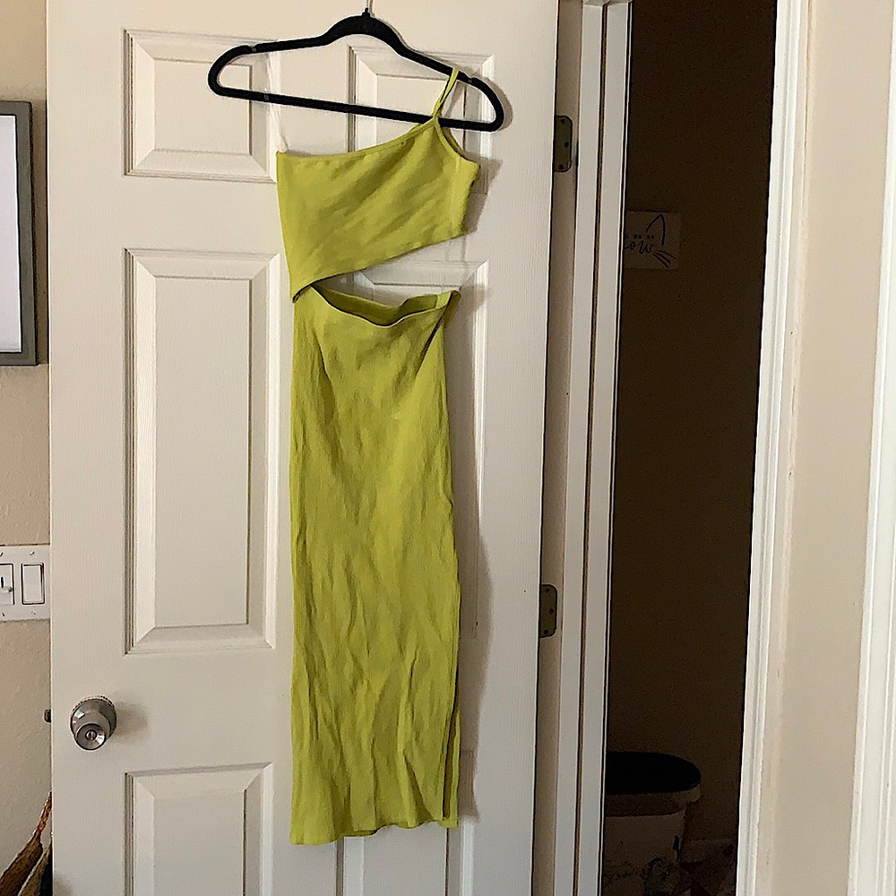 Lime Green Miss Lola Midi Dress Size S